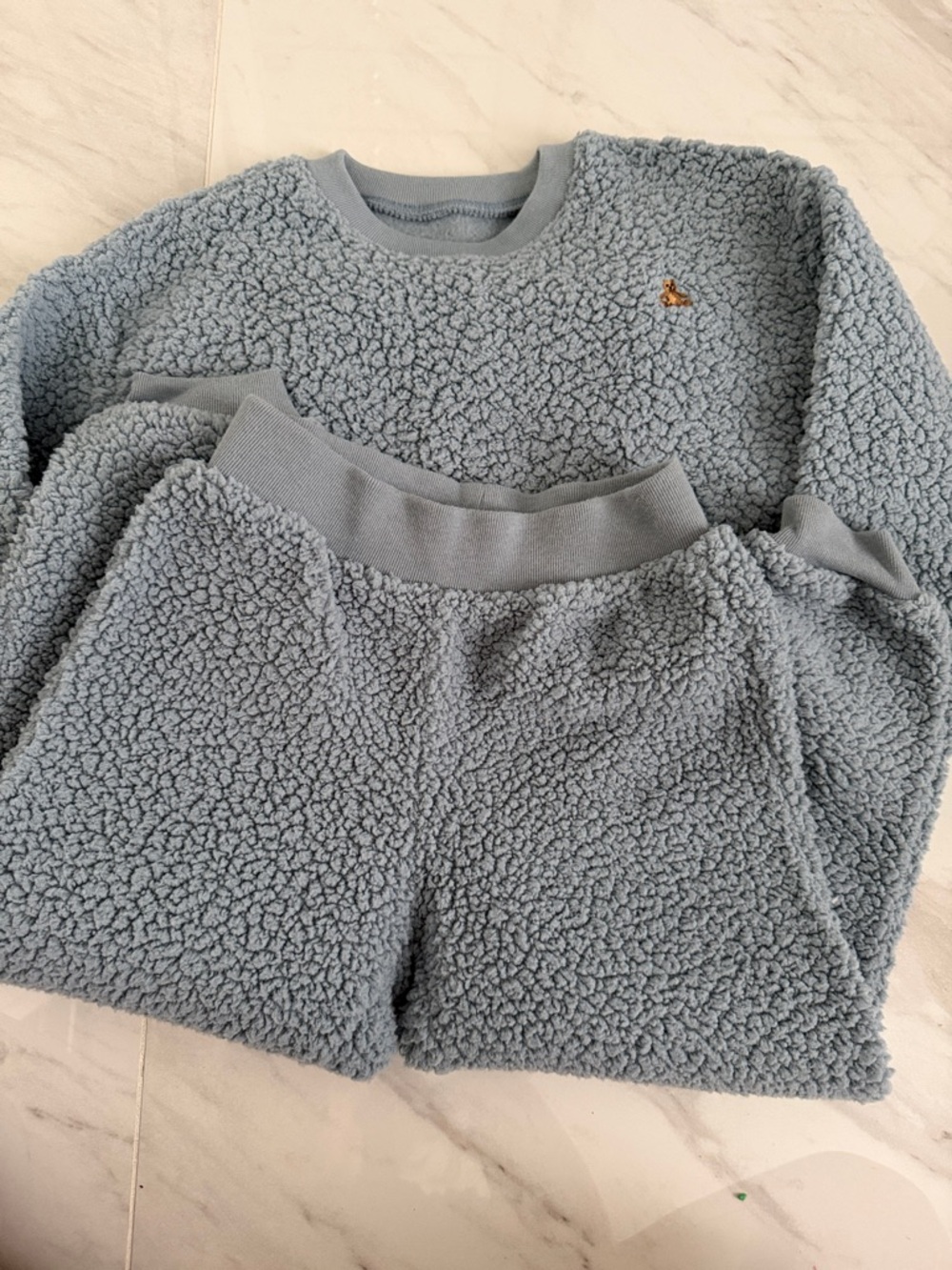 GAP Kids Light Blue Sherpa Sweatshirt & Shorts Set